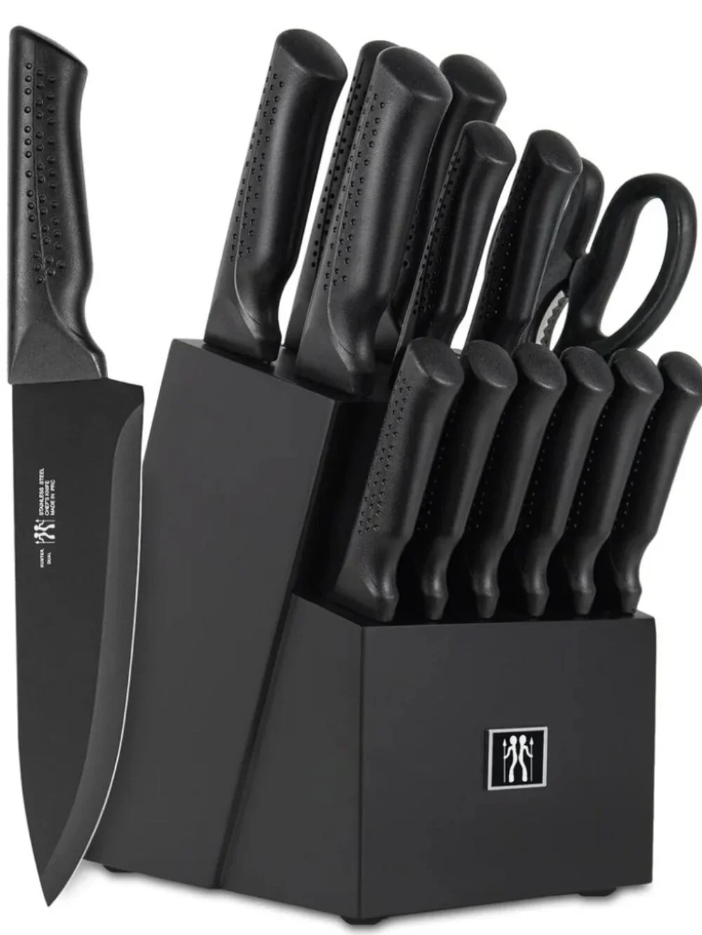 HUNTER DUAL 15 Pcs Kitchen Knife Set High Carbon Stainless Steel, Black *NEW*